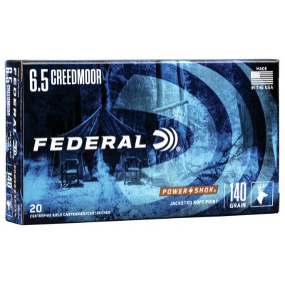 Federal Power-Shok Ammunition 6.5 Creedmoor 140 Grain Jacketed Soft Point Box of 20