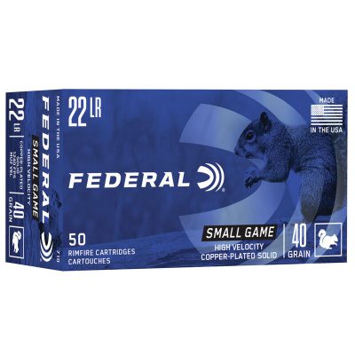 Federal Game-Shok Ammunition 22 Long Rifle 40 Grain Plated Round Nose Box of 50