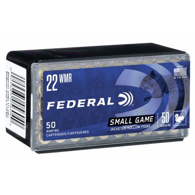 Federal Game-Shok Ammunition 22 Winchester Magnum Rimfire (WMR) 50 Grain Jacketed Hollow Point Box of 50