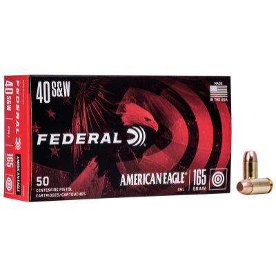Federal American Eagle Ammunition 40 S&W 165 Grain Full Metal Jacket Box of 50
