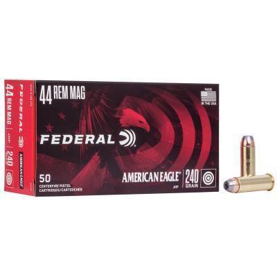 Federal American Eagle Ammunition 44 Remington Magnum 240 Grain Jacketed Hollow Point Box of 50
