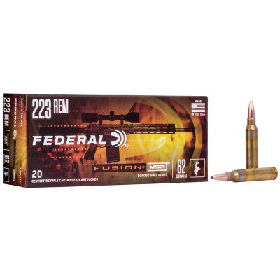 Federal Fusion Ammunition 223 Remington 62 Grain Bonded Spitzer Box of 20
