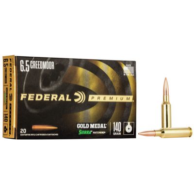 Federal Premium Gold Medal Ammunition 6.5 Creedmoor 140 Grain Sierra Matchking Jacketed Hollow Point Box of 20