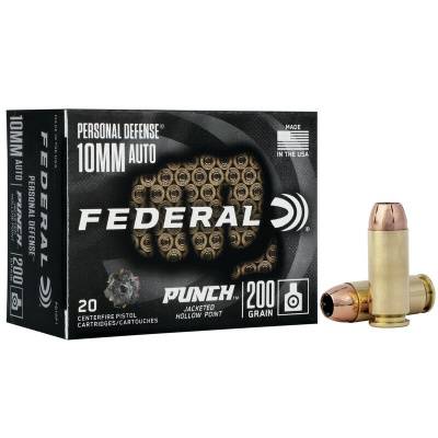Federal Premium Personal Defense Ammunition 10mm Auto 200 Grain Jacketed Hollow Point Box of 20