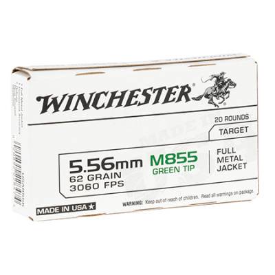 Winchester USA Ammunition 5.56x45mm NATO 62 Grain  Full Metal Jacket