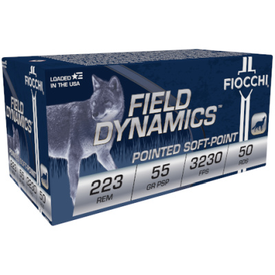 Fiocchi Field Dynamics Ammunition 223 Remington 55 Grain Jacketed Soft Point Box of 50