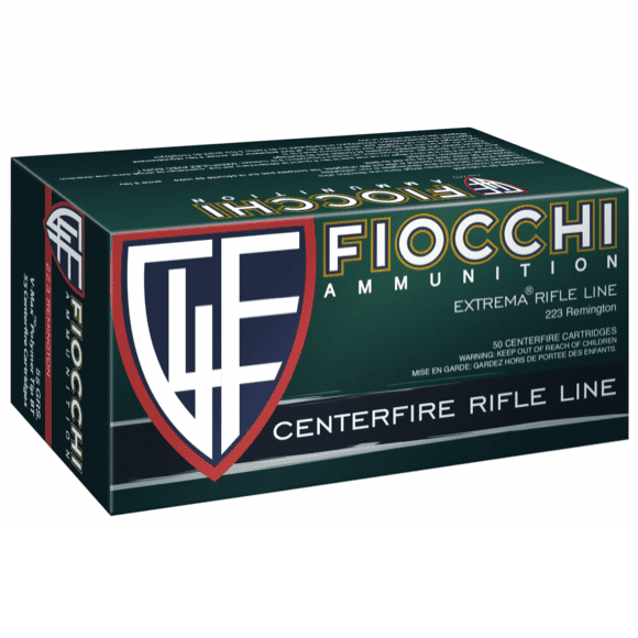 Fiocchi Extrema Ammunition 223 Remington 50 Grain Polymer Tipped Box of 50