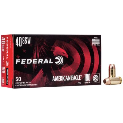 Federal American Eagle Ammunition 40 S&W 180 Grain Full Metal Jacket