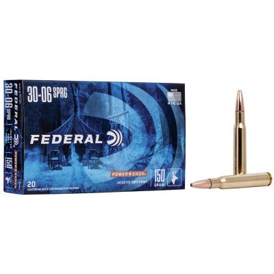 Federal Power-Shok Ammunition 30-06 Springfield 150 Grain Jacketed Soft Point Box of 20
