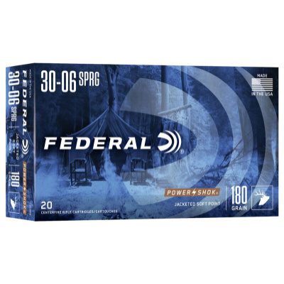 Federal Power-Shok Ammunition 30-06 Springfield 180 Grain Jacketed Soft Point Box of 20