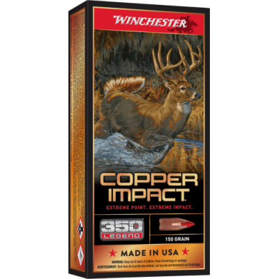 Winchester Copper Impact Ammunition 350 Legend 150 Grain Extreme Point Copper Polymer Tipped Box of 20