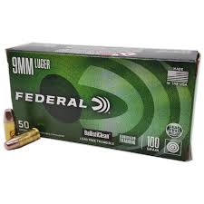 Federal Ballisticlean Ammunition 9mm Luger 100 Grain Frangible Box of 50