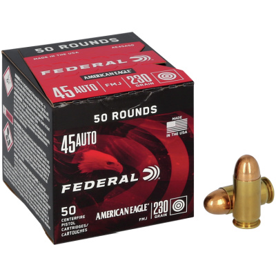 Federal American Eagle Ammunition 45 ACP 230 Grain Full Metal Jacket Box of 50