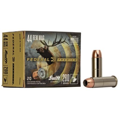 Federal Premium Ammunition 44 Remington Magnum 280 Grain Swift A-Frame Jacketed Hollow Point Box of 20