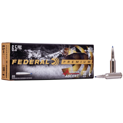 Federal Premium Ammunition 6.5 PRC 130 Grain Terminal Ascent Polymer Tipped Box of 20