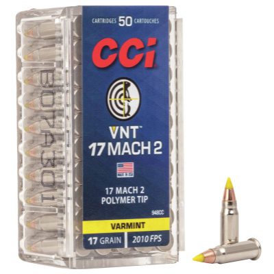 CCI VNT Ammunition 17 Mach 2 (HM2) 17 Grain Polymer Tipped Box of 50