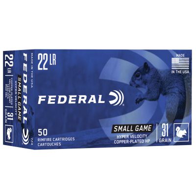 Federal Game-Shok Ammunition 22 Long Rifle 31 Grain Plated Hollow Point Box of 50