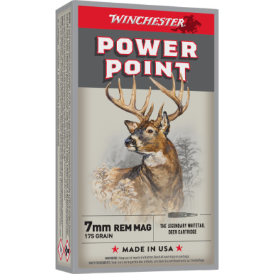 Winchester Super-X Ammunition 7mm Remington Magnum 175 Grain Power-Point Spire Point Box of 20