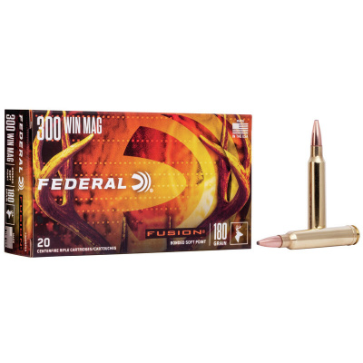 Federal Fusion Ammunition 300 Winchester Magnum 180 Grain Bonded Spitzer Box of 20
