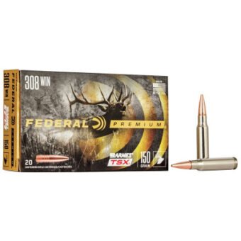 Federal Premium Ammunition 308 Winchester 150 Grain Barnes TSX Solid Hollow Point Box of 20