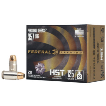 Federal Premium Personal Defense Ammunition 357 SIG 125 Grain HST Jacketed Hollow Point Box of 20