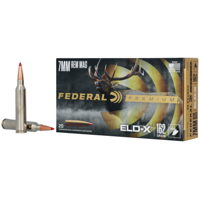 Federal Premium Ammunition 7mm Remington Magnum 162 Grain ELD-X Polymer Tipped Box of 20