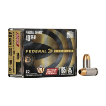 Federal Premium Personal Defense Ammunition 40 S&W 165 Grain Hydra-Shok Deep Jacketed Hollow Point Box of 20