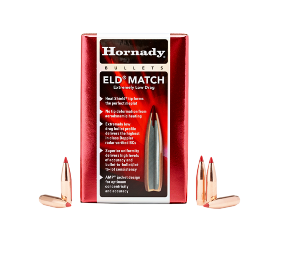Hornady ELD Match Bullets 0.264 (264 Caliber, 6.5mm) 140 Grain Polymer Tipped Box of 100