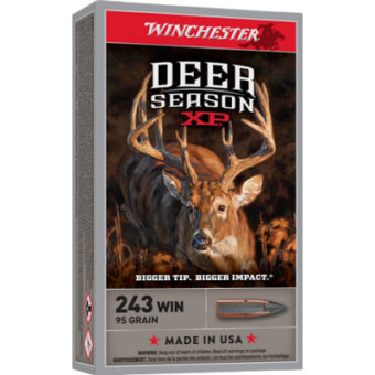 Winchester Deer Season Ammunition 243 Winchester 95 Grain Extreme Point Polymer Tipped Box of 20