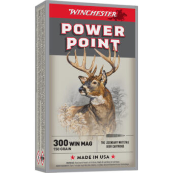 Winchester Power Point Ammunition 300 Winchester Magnum 150 Grain Power-Point Spire Point Box of 20
