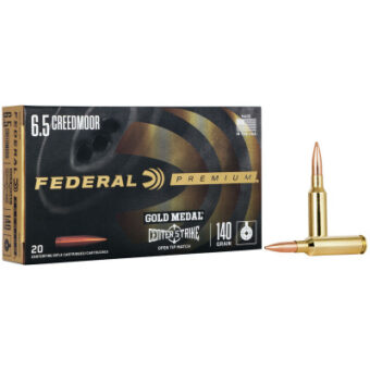 Federal Premium Gold Medal Ammunition 6.5 Creedmoor 140 Grain Centerstrke Jacketed Hollow Point Box of 20