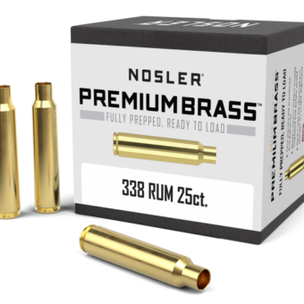 Nosler 338 Remington Ultra Magnum Brass Bag of 25