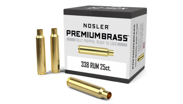 Nosler 338 Remington Ultra Magnum Brass Bag of 25