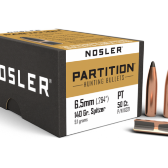 Nosler Partition Bullets 0.264 (264 Caliber, 6.5mm) 140 Grain Sptizer Box of 50
