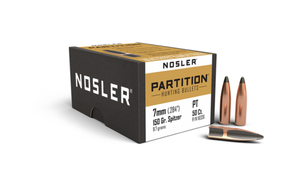 Nosler Partition Bullets 0.284 (284 Caliber, 7mm) 150 Grain Sptizer Box of 50