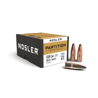 Nosler Partition Bullets 0.338 (338 Caliber) 210 Grain Sptizer Box of 50