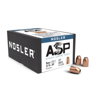 Nosler ASP Bullets 0.355 (9mm) 147 Grain Jacketed Hollow Point Box of 250