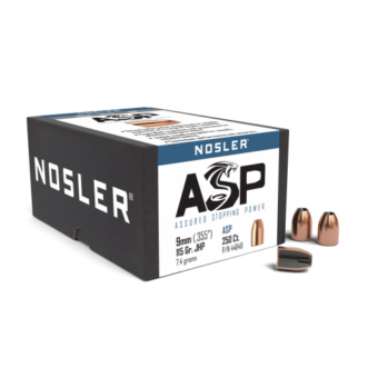 Nosler ASP Bullets 0.355 (9mm) 115 Grain Jacketed Hollow Point Box of 250