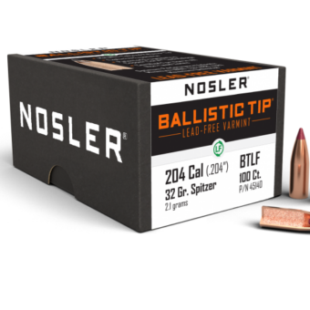 Nosler Ballistic Tip Bullets 0.204 (20 Caliber) 32 Grain Polymer Tipped Box of 100