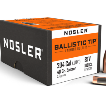 Nosler Ballistic Tip Bullets 0.204 (20 Caliber) 40 Grain Polymer Tipped Box of 100