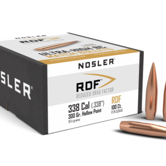 Nosler RDF Bullets 0.338 (338 Caliber) 300 Grain Hollow Point Boat Tail Box of 100