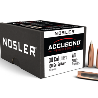 Nosler AccuBond Bullets 0.308 (30 Caliber, 7.62mm) 180 Grain Polymer Tipped Box of 50