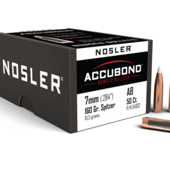 Nosler AccuBond Bullets 0.284 (284 Caliber, 7mm) 160 Grain Polymer Tipped Box of 50