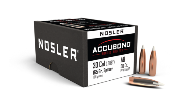 Nosler AccuBond Bullets 0.308 (30 Caliber, 7.62mm) 165 Grain Polymer Tipped Box of 50