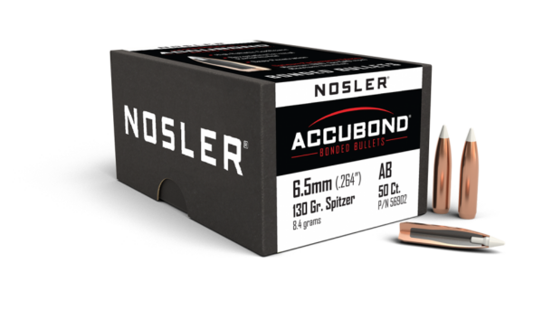 Nosler AccuBond Bullets 0.264 (264 Caliber, 6.5mm) 130 Grain Polymer Tipped Box of 50