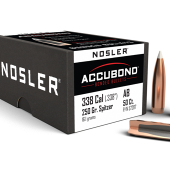 Nosler AccuBond Bullets 0.338 (338 Caliber) 250 Grain Polymer Tipped Box of 50