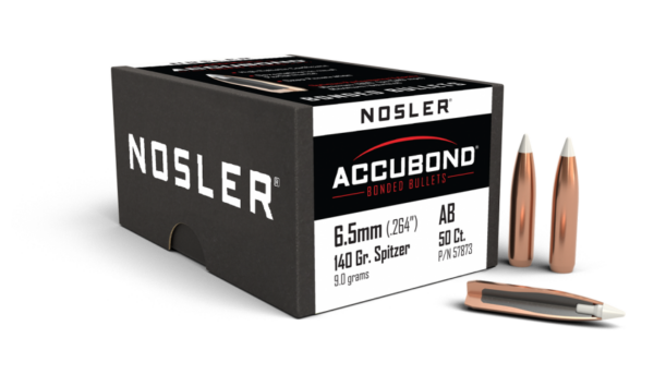 Nosler AccuBond Bullets 0.264 (264 Caliber, 6.5mm) 140 Grain Polymer Tipped Box of 50