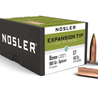 Nosler E-Tip Bullets 0.323 (323 Caliber, 8mm) 180 Grain Polymer Tipped Box of 50