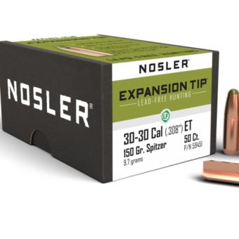 Nosler E-Tip Bullets 0.308 (30 Caliber, 7.62mm) 150 Grain Round Nose Box of 50