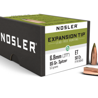 Nosler E-Tip Bullets 0.277 (270 Caliber, 6.8mm) 85 Grain Polymer Tipped Box of 50